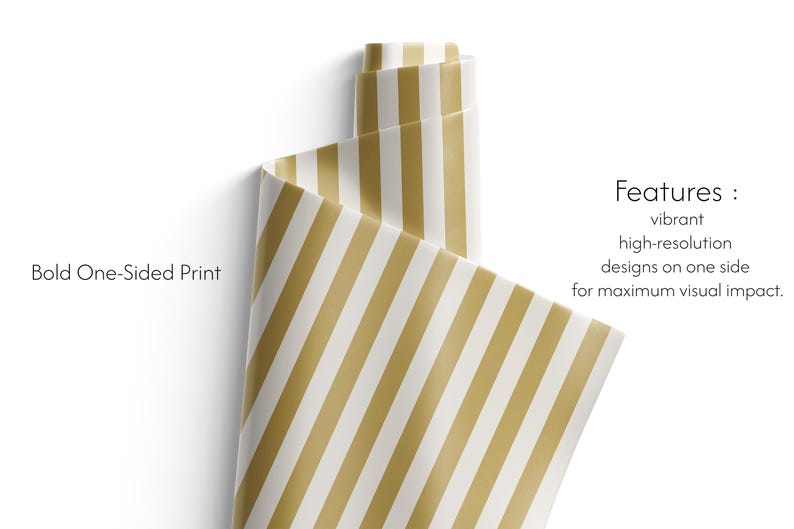 Gold gestreiftes Geschenkpapier, minimalistische Geschenkverpackung, 90gsm Fine Art Papier Bild 4