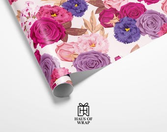 Papel de regalo floral botánico, papel de regalo con flores vibrantes