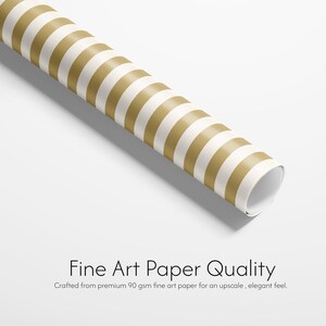 Gold gestreiftes Geschenkpapier, minimalistische Geschenkverpackung, 90gsm Fine Art Papier Bild 3