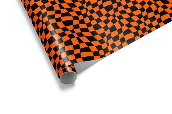 Halloween Wrapping Paper | Black and Orange Optical Illusion Gift Wrap