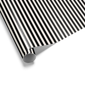 Modern Black and White Striped Wrapping Paper - 90gsm Fine Art Paper image 2