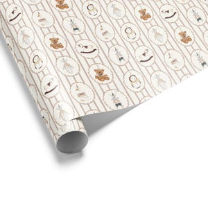 Vintage Toy Wrapping Paper: Cream & Pastel Children's Gift Wrap Roll image 2