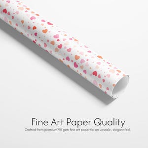 Heart Print Wrapping Paper | Matte or Glossy 90gsm Art Paper image 3