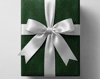 Sfeervolle cadeauverpakking kerstboom, elegant inpakpapier voor de feestdagen, donkergroen kerst