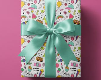 Fun Doodle Wrapping Paper, Colorful Fine Art Paper