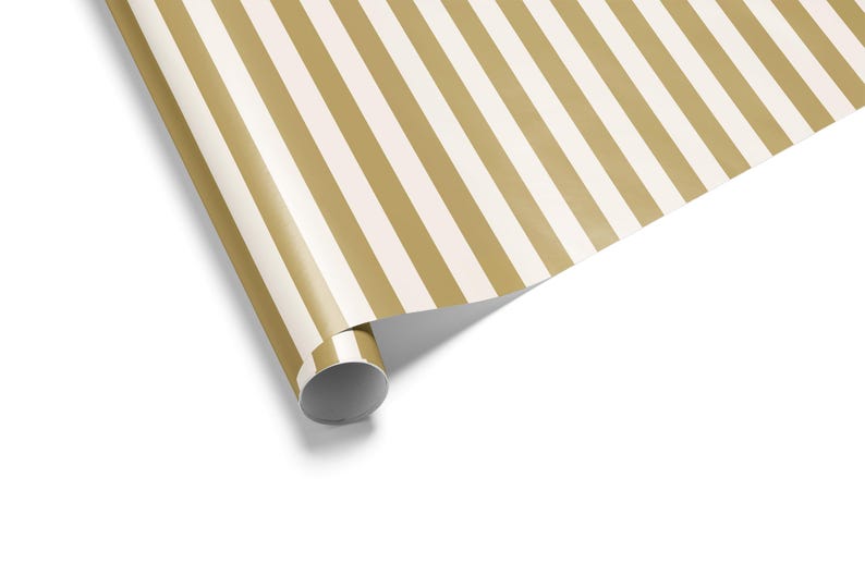 Gold gestreiftes Geschenkpapier, minimalistische Geschenkverpackung, 90gsm Fine Art Papier Bild 2