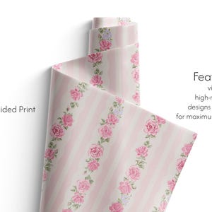 Rosa Rose Blumengeschenkpapier, elegante Geschenkverpackung Bild 3