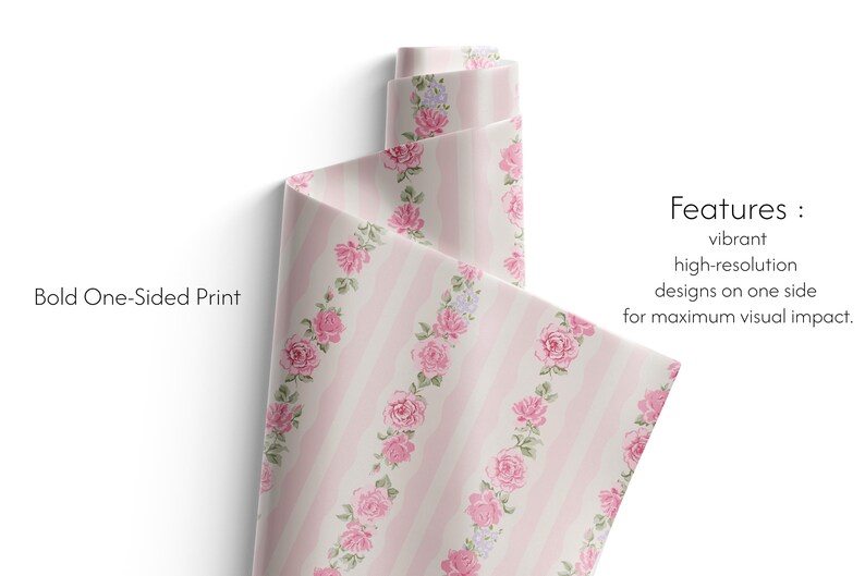 Rosa Rose Blumengeschenkpapier, elegante Geschenkverpackung Bild 3