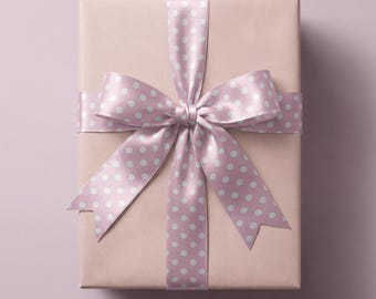 Baby Pink Gift Wrap Roll, Eco-Friendly Wrapping Paper