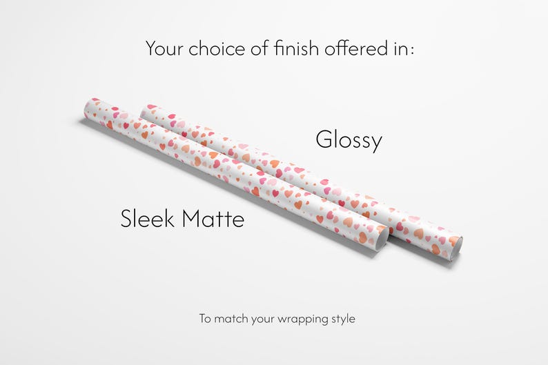 Heart Print Wrapping Paper | Matte or Glossy 90gsm Art Paper image 6