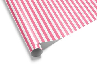 Inpakpapier roze streep: babyshower, cadeauverpakking verjaardag