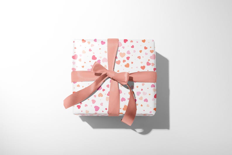 Heart Print Wrapping Paper | Matte or Glossy 90gsm Art Paper image 9