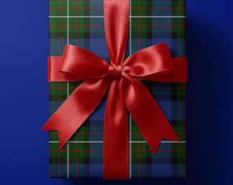 Papel de regalo navideño a cuadros elegantes, papel de tartán estilo preppy