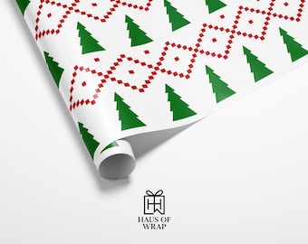 Pixel-Weihnachtsbaum-Geschenkpapier, umweltfreundliche Verpackung