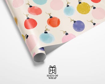 Colorful Bauble Christmas Wrapping Paper | Festive Gift Wrap