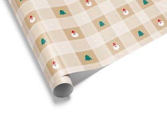 Christmas Grid Plaid Wrapping Paper
