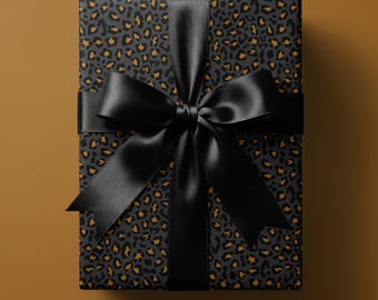 Graue Leopard Geschenkverpackung, Animal Print Geschenkpapier, trendiges Geburtstagsgeschenk