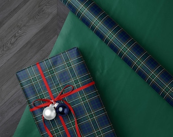 Carta da regalo scozzese Black Watch, carta da regalo scozzese preppy per regali di Natale e da uomo