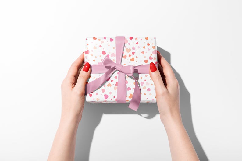 Heart Print Wrapping Paper | Matte or Glossy 90gsm Art Paper image 7