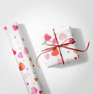 Heart Print Wrapping Paper | Matte or Glossy 90gsm Art Paper image 5