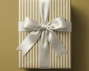 Gold Striped Wrapping Paper, Minimalist Gift Wrap, 90gsm Fine Art Paper