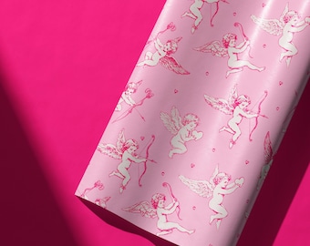 Vintage Rosa Amor Geschenkpapier - Romantisches Geschenkpapier zum Valentinstag