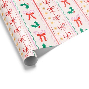 Candy Ribbons Christmas Wrapping Paper: Festive Eco-Friendly Gift Wrap