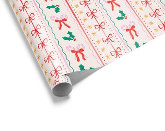Candy Ribbons Weihnachtsgeschenkpapier: Festliche umweltfreundliche Geschenkverpackung