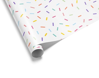 Colorful Confetti Wrapping Paper, Gift Wrap for Birthdays, Parties, Holidays, Baby Showers, Festive Celebrations
