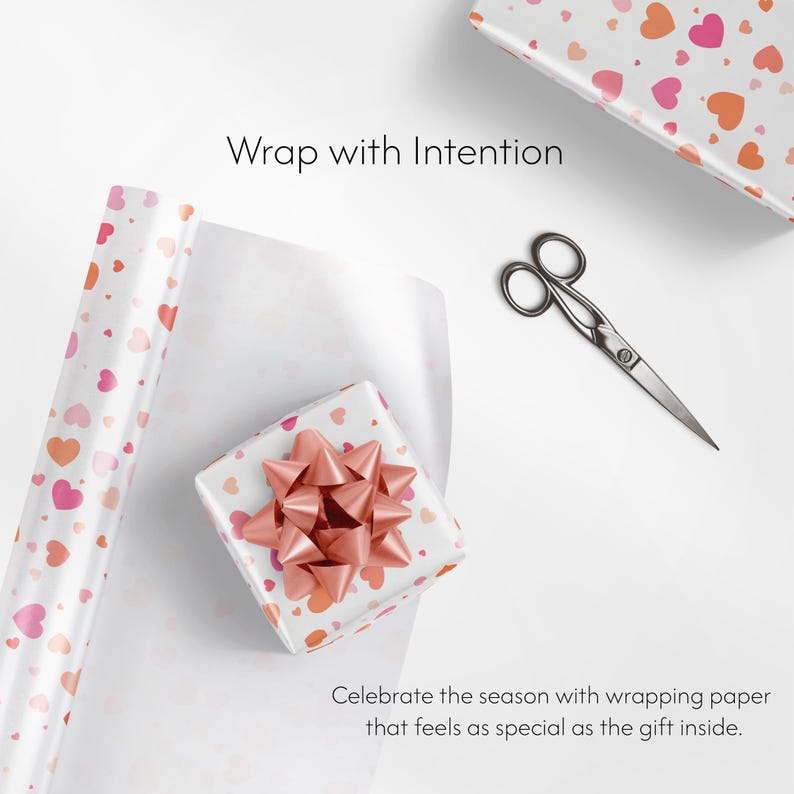 Heart Print Wrapping Paper | Matte or Glossy 90gsm Art Paper image 8