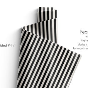 Modern Black and White Striped Wrapping Paper - 90gsm Fine Art Paper image 4