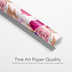 Floral Botanical Gift Wrap, Vibrant Flower Wrapping Paper image 2