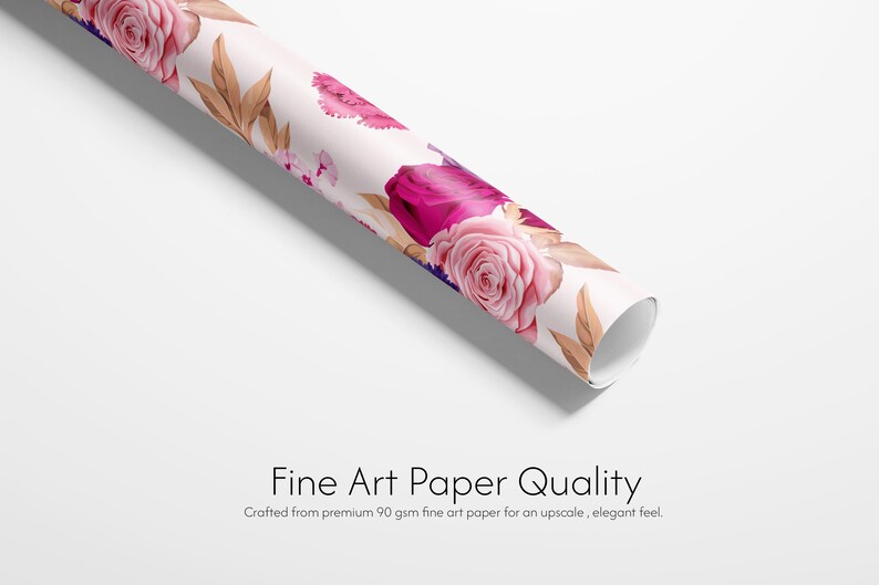 Floral Botanical Gift Wrap, Vibrant Flower Wrapping Paper image 2