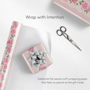 Rosa Rose Blumengeschenkpapier, elegante Geschenkverpackung Bild 5