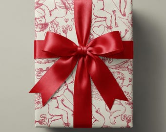 Vintage Cupid Wrapping Paper: Romantic Love Arrows Gift Wrap