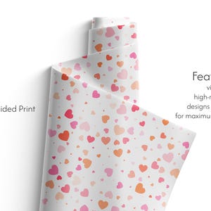 Heart Print Wrapping Paper | Matte or Glossy 90gsm Art Paper image 4