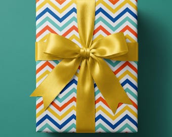 Chevron Wrapping Paper | Bold Zigzag Multicolor Gift Wrap for Any Occasion