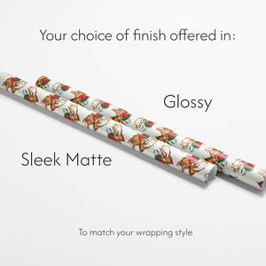 Retro Christmas Wrapping Paper, Kitschy 1950s Vintage Fawn Gift Wrap for Holidays image 6