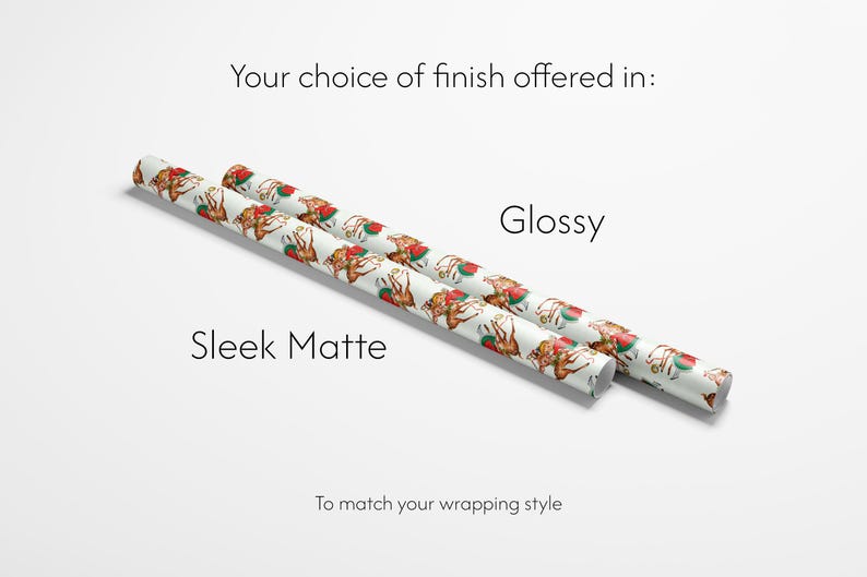Retro Christmas Wrapping Paper, Kitschy 1950s Vintage Fawn Gift Wrap for Holidays image 6