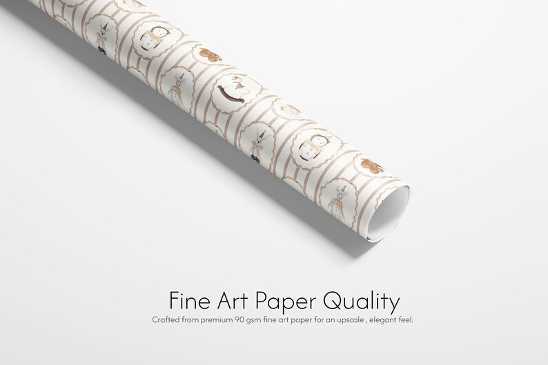 Vintage Toy Wrapping Paper: Cream & Pastel Children's Gift Wrap Roll image 3