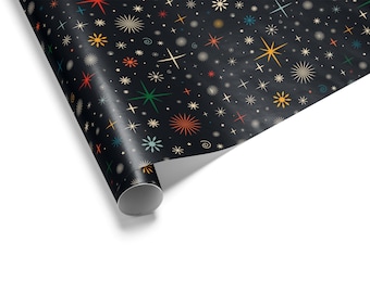 Retro Christmas Wrapping Paper | Mid-Century Starburst Design
