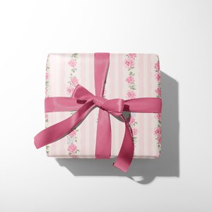 Rosa Rose Blumengeschenkpapier, elegante Geschenkverpackung Bild 8