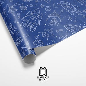 Cosmic Space Wrapping Paper, Astronaut Gift Wrap, Galaxy Party Supplies, Outer Space Gift Wrap, Birthday Wrapping Paper, Space-Themed Decor