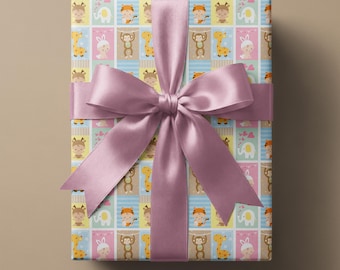 Baby Animals Wrapping Paper | Safari Nursery Gift Wrap