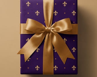 Elegant Fleur-de-Lis Wrapping Paper: Glossy or Matte Finish