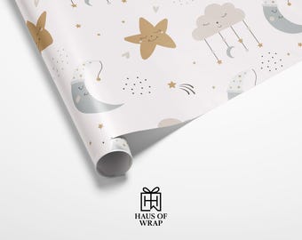 Sleepy Sky Wrapping Paper | Baby Shower Gift Wrap