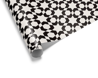 Geometric Black and White Wrapping Paper: Modern Gift Wrap, Birthdays, Weddings
