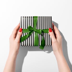 Modern Black and White Striped Wrapping Paper - 90gsm Fine Art Paper image 5