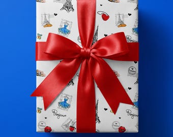 Parijs inpakpapier, chique cadeauverpakking met Frans thema voor verjaardags- en vrijgezellenfeest