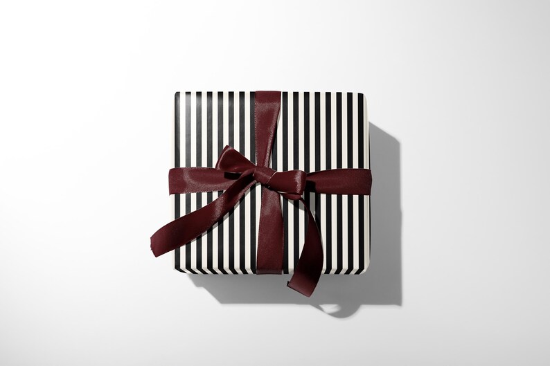 Modern Black and White Striped Wrapping Paper - 90gsm Fine Art Paper image 8
